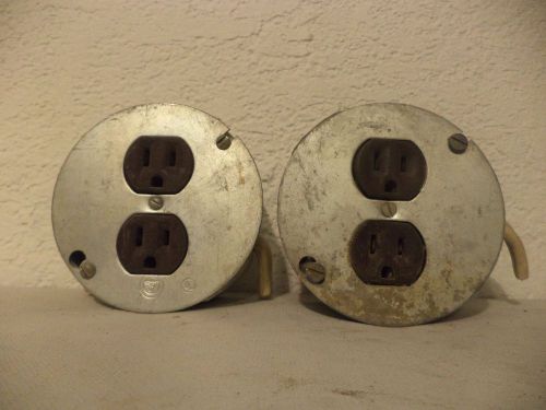 Vintage Electricians LOT of Two Metal Junction, Light or Receptacle Box