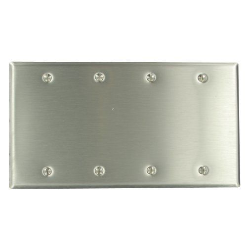 Leviton 84064-40 4-gang no device blank wallplate  standard size  box mount  sta for sale
