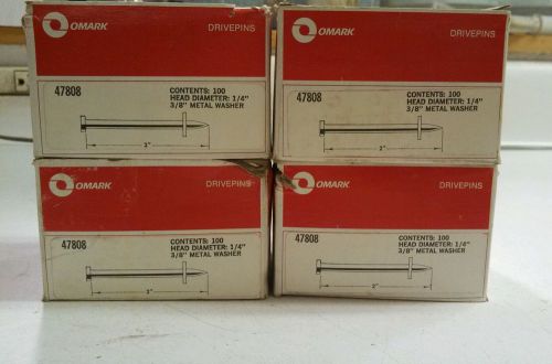 4 boxes 100ct 2 hammer drive pin fasteners 1/4 head w/3/8 washer for sale