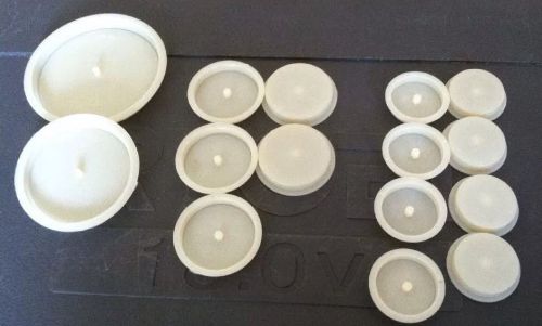 Inset abs test cap set - new lot of 15 caps - sizes 1-1/2&#034;, 2&#034;, 3&#034; &amp; 4&#034; for sale