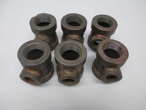 LOT 6 NEW CAST IRON 1IN NPT TEE PIPE FITTING D339751