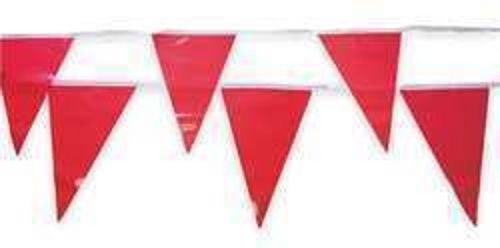 Cortina 12x8&#034; Red Vinyl Multipurpose Flags 60ft String