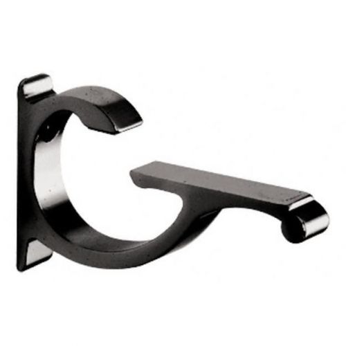 Crl black designer aluminum shelf bracket for 3/8&#034; 1/2&#034; glass curve shelf clip for sale
