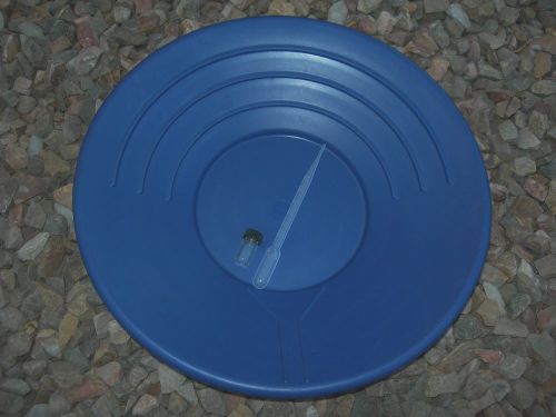 Gold pan panning 14&#034; high impact plastic blue prospecting + free snuffer &amp; vial! for sale