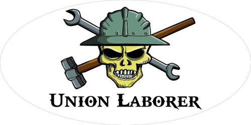 3 - Union Laborer Skull Oilfield Roughneck Hard Hat Helmet Sticker H326