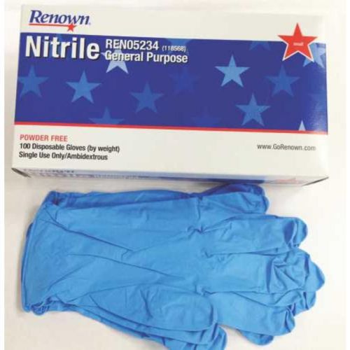 Glove nitrile sm pwd-free 118568 renown gloves 118568 076335115979 for sale