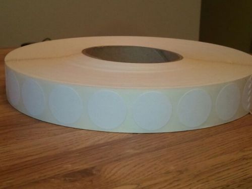 100,000 ct. ROLL, WHITE 1&#034; MAILING TABS / SEAL LABELS 5,000 Rolls/Case: 20