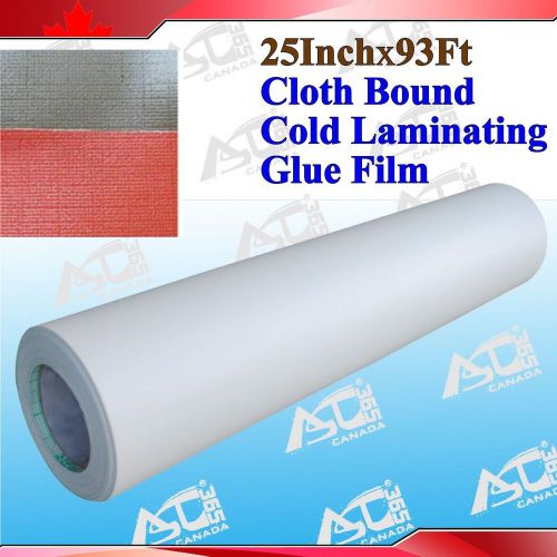 Cloth Bound  Adhesive Glue 93Ftx25&#034; 3Mil Effect Cold Laminating free shipping