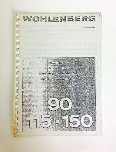 WOHLENBERG Spare Parts List Book 90/115/150 Programmatic