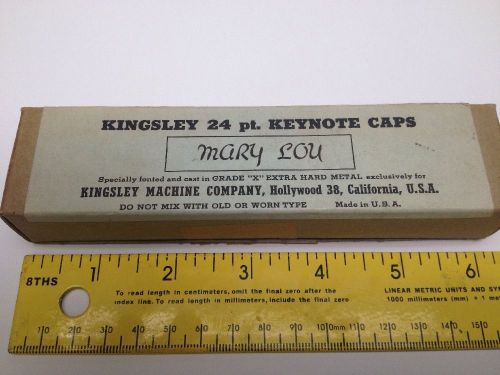 Kingsley 24 pt. Keynote Caps Printers Type Brand New