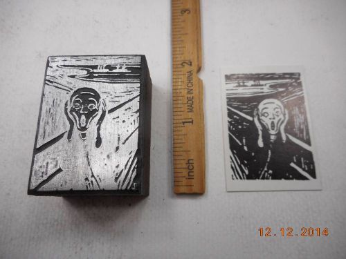 Letterpress Printing Printers Block, Art, The Scream by Edvard Munch