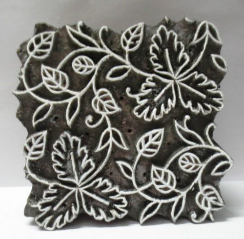 VINTAGE WOODEN HAND CARVED TEXTILE PRINTING ON FABRIC BLOCK STAMP DESIGN HOT 272