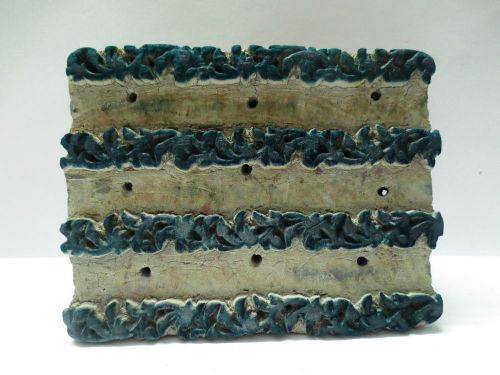 VINTAGE WOOD HAND CARVED TEXTILE PRINTING FABRIC BLOCK STAMP WALLPAPER PRINT XO2