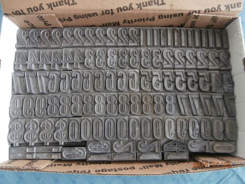 110+ PIECES 66 PT. BB&amp;S OUTLINE GOTHIC NUMBERS FOR LETTERPRESS PRINTING