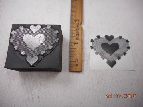 Letterpress Printing Printers Block, Valentine Heart to Show Love