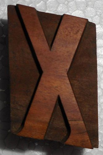 Letterpress Letter &#034;X&#034; Wood Type Printers Block Typography B1039