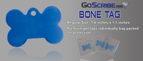 10 Stunning Blue Bone Tags.  Anodized aluminum. Ready to personalize.