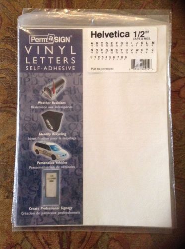 Vinyl Lettering  Helvetica 1/2&#039; White Caps &amp; Nos Cthru Permasign