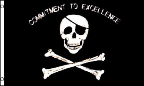 Commitment to Excellence Pirate Flag 3x 5&#039; Indoor Outdoor Deluxe Banner