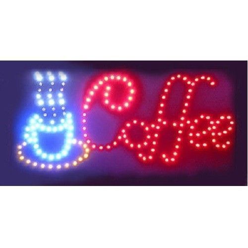 Animated Motion LED Restaurant Coffee Club SIGN On/Off Switch Open Light Neon