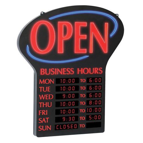 NEWON LED Open Sign With Digital Business Hours