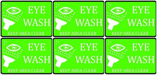 Eye Wash Keep Area Clear Green Set Of Six Important Customer Notice Plaque Signs