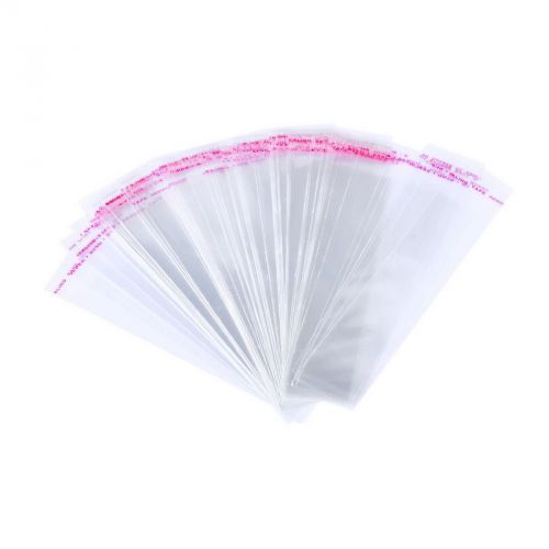 200 Clear Self Adhesive Seal Plastic Bags (Usable Space 13.5x3.5cm) 16x3.5cm