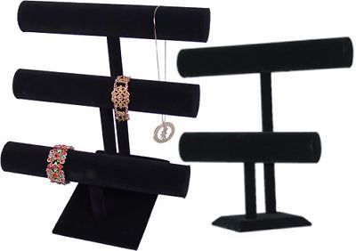 2pcs set black jewelry display t bar bracelet bangle necklace chain watch pj81b1 for sale