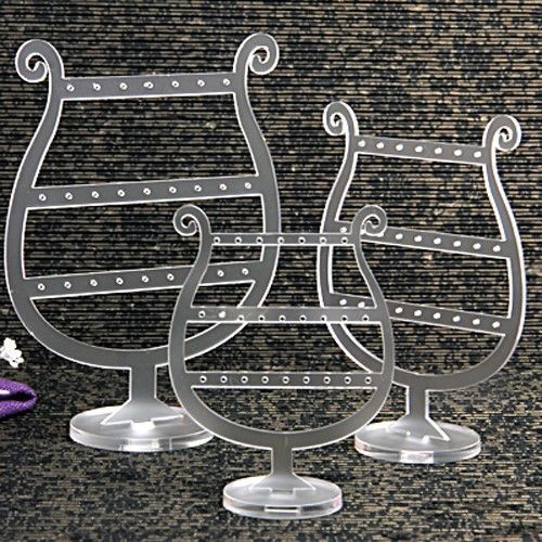Crystal Acrylic Earrings Ear Studs Jewelry Holder Display Stand Set 5.1+4.3+3.5&#034;