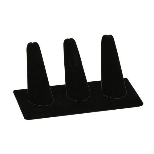 3 fingers display black velvet jewelry ring display showcase display stand for sale