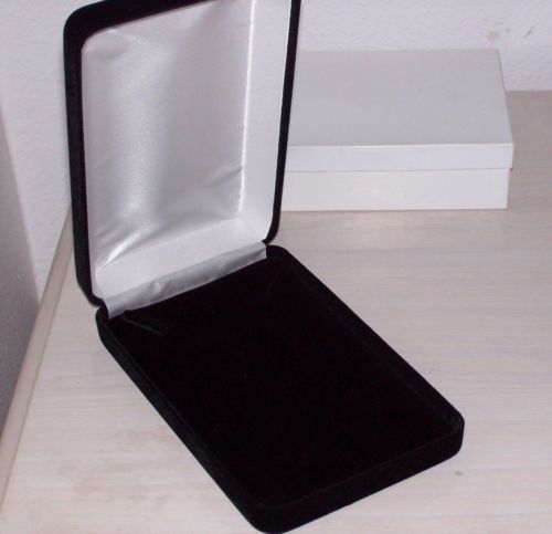 Black Velvet X-Long 7 X 4.25 Metal Hinged Domed Jewelry Presentation Gift Boxes