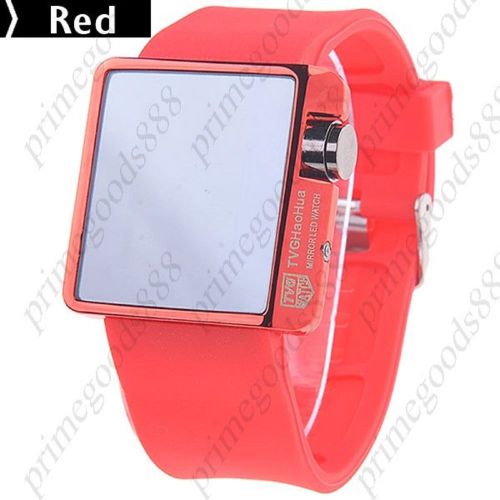 Unisex digital led with soft rubber strap wrist watch in red free shipping for sale