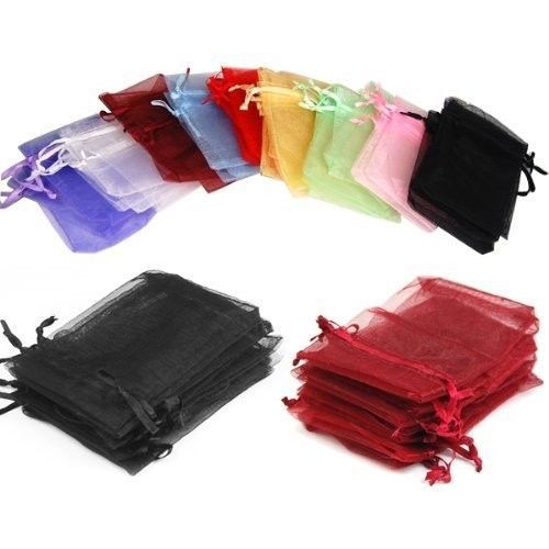 New 108 pcs drawstring Organza Jewelry Pouch Bags Assorted Colors