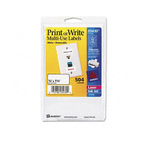 Avery Printable Removable Self-Adhesive Multi-Use ID Labels in White 504 / Pack