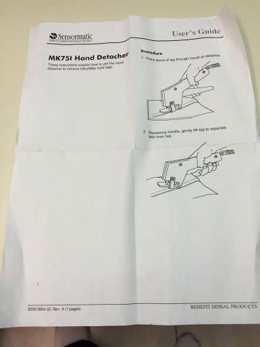 Sensormatc Rare MK751 Handheld Detacher