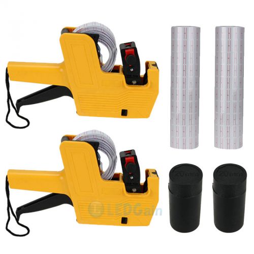 2pcs MX-5500 8 Digits Price Tag Gun with 5000 White w/ Red lines labels  Yellow
