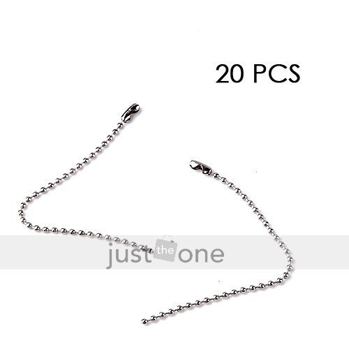 20 x Clothing Price Tag Labels Sliver Beads Straps New