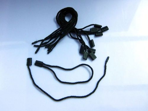 7&#034; 500 Pcs Black Hang Tag Nylon String ROUND Lock Pin Loop Fastener Hook Ties