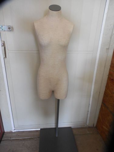 Adjustable Mannequin Womens body on metal stand 42&#034; to 67 1/2&#034; tall inc base
