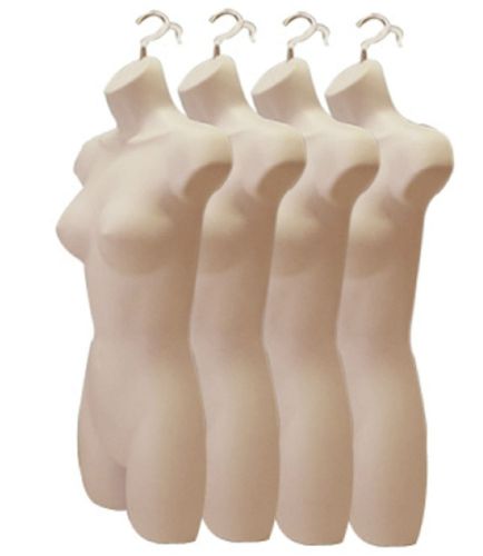 Lot of 4 Flesh Mannequin Forms / Plastic Dress maniquin