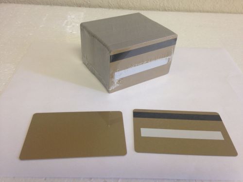 100 Gold CR80 PVC Cards - HiCo MagStripe 2 Track w/ Signature Panel - ID Printer