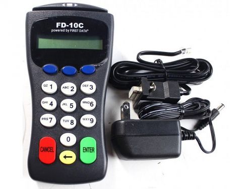First data pos retail fd-10c serial pin-pad credit card debet keypad &amp; reader for sale