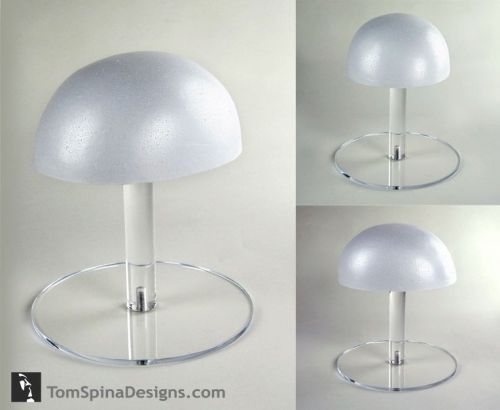 Hat stand display - Helmet stand, wig form, foam head topper with acrylic riser