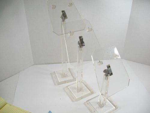 VINTAGE ACRYLIC SHOE STORE DISPLAT STANDS LOT OF 3  #8