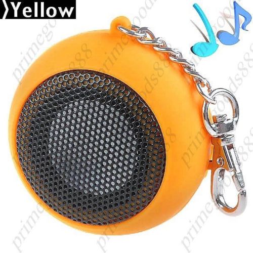 Usb rechargeable speaker 3.5mm jack key chain pc mp3 mp4 laptop cell yellow for sale