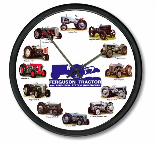 New MASSEY FERGUSON 10&#034; Tractor Clock Blue Logo 12 Tractors Wheel Dial Farmer