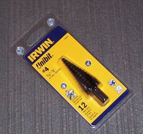 Irwin 10234 3/16 - 7/8 in HSS Steel Fractional Step Bit (12 Hole Sizes)