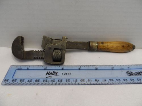 Vintage girard standard stillson #8 adjustable pipe wrench wood handle for sale