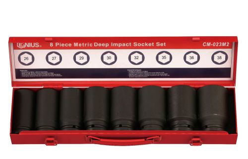 8PC 3/4&#034; Metric Deep Impact Socket Set