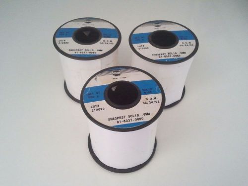 Lot of 3 kester solder wire sn63pb37 solid soldering tin dia: 0.6mm 500g 1lb new for sale
